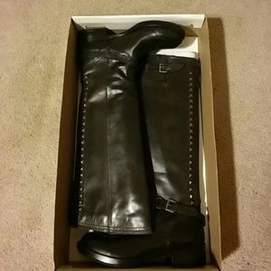 Steve Madden black leather women's boots size 8